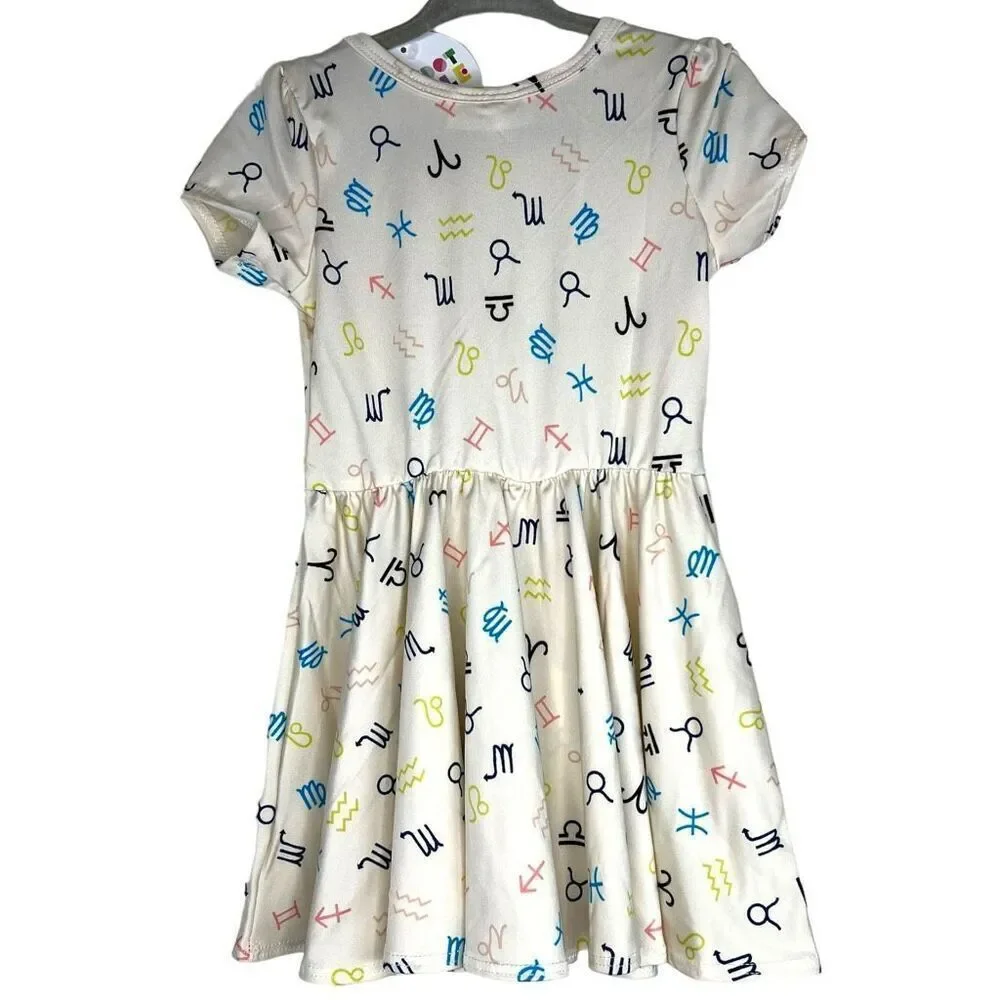 NEW Dot Dot Smile Zodiac White Cap Sleeve Dress 12-24M